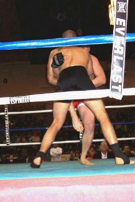 Joe shoots a knee strike from the clinch